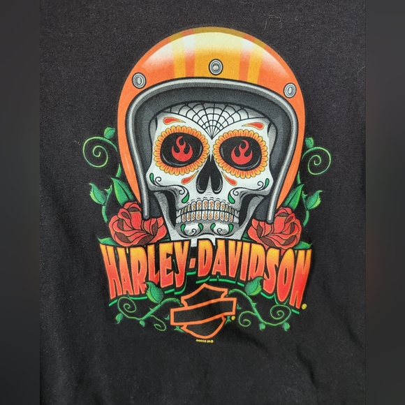 Harley Davidson women's short sleeved shirt Kansas City skull - Picture 4 of 7